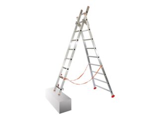 Combinatieladder, aluminium, type ATLANTA, lengte: 2.3m, 2 x 8 treden
