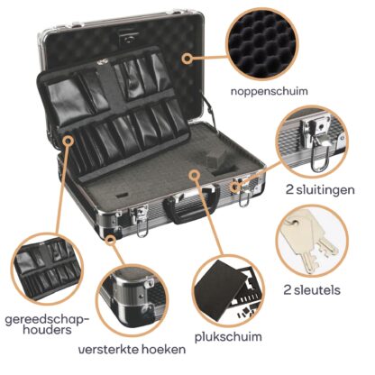 Gereedschapskoffer Aluminium (43 × 30 × 15 cm) - Afbeelding 6